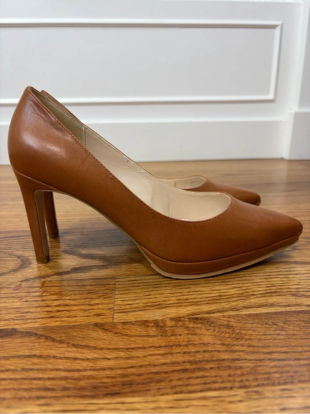 Cole Haan Tan Leather Pointed-Toe Pumps (7)